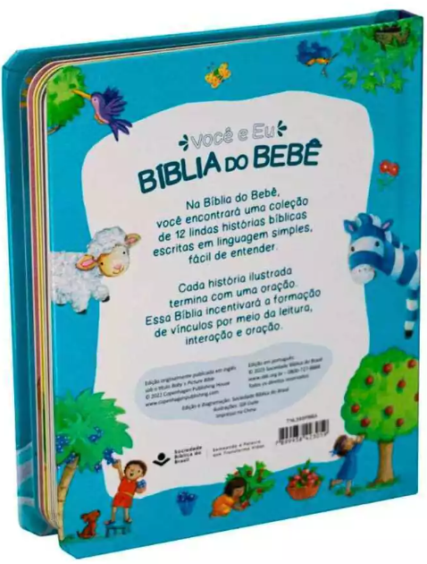 Bíblia do Bebê - Você e Eu - 12 Lindas Histórias Bíblicas - Capa Almofadada Azul