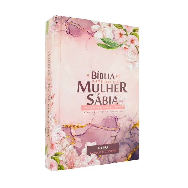 Bíblia De Estudo Da Mulher Sábia ARC - Purple Flower Com Harpa Avivada E Corinhos
