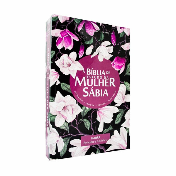 A Bíblia De Estudo Da Mulher Sábia RC Capa Dura Floral Com Harpa Avivada E Corinhos