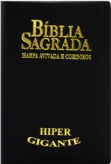 Bíblia Sagrada Letra Hipergigante RC Harpa E Corinhos Capa Luxo Preta