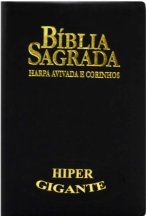 Bíblia Sagrada Letra Hipergigante RC Harpa E Corinhos Capa Luxo Preta
