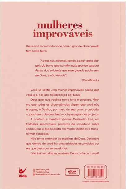 Livro Mulheres Improváveis - Viviane Martinello