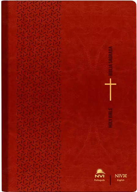Bíblia Bilíngue Português/Inglês NVI Luxo Marrom