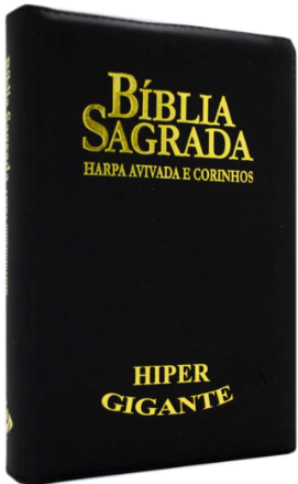 Bíblia Sagrada Letra Hipergigante RC Harpa E Corinhos Capa Luxo Preta
