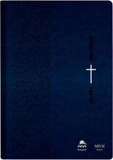 Bíblia Bilíngue Português/Inglês NVI Luxo Azul