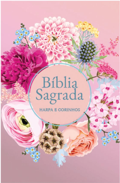 Bíblia RC Slim Capa Dura Com Harpa Avivada E Corinhos Círculo Flores