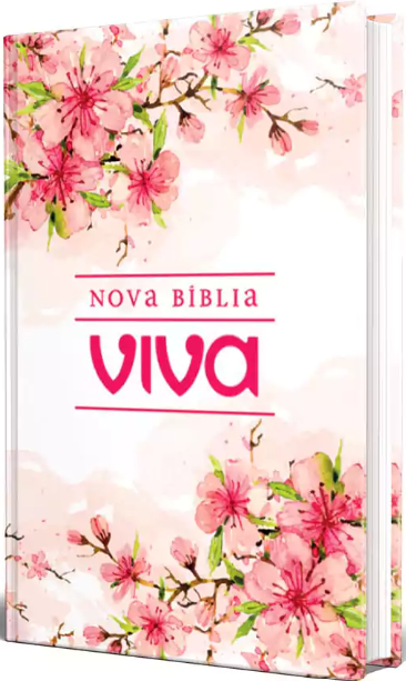 Nova Bíblia Viva Slim Capa Dura Flor De Cerejeira