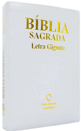 Bíblia Sagrada Letra Gigante NAA Média Luxo Branca Com Índice