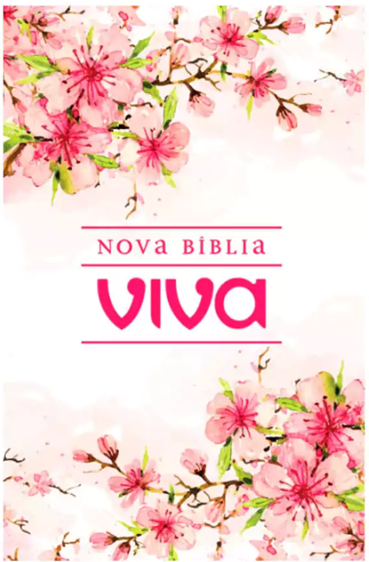 Nova Bíblia Viva Slim Capa Dura Flor De Cerejeira