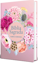 Bíblia RC Slim Capa Dura Com Harpa Avivada E Corinhos Círculo Flores