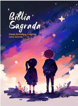 Bíblia Sagrada Infantil RC Letra Grande Com Harpa Avivada E Corinhos Capa Dura Pequena Estrelas