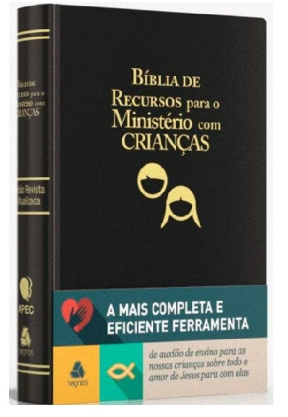 Bíblia De Recursos Para O Ministério Com Crianças Apec - Luxo Preta