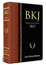 Bíblia King James 1611 BKJ Com Estudo Holman Marrom E Preto